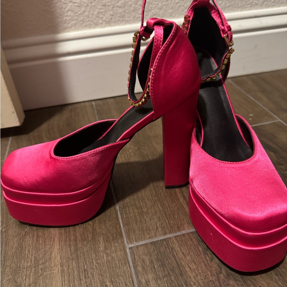 Pinky Pink Platform Mary Jane Shoes